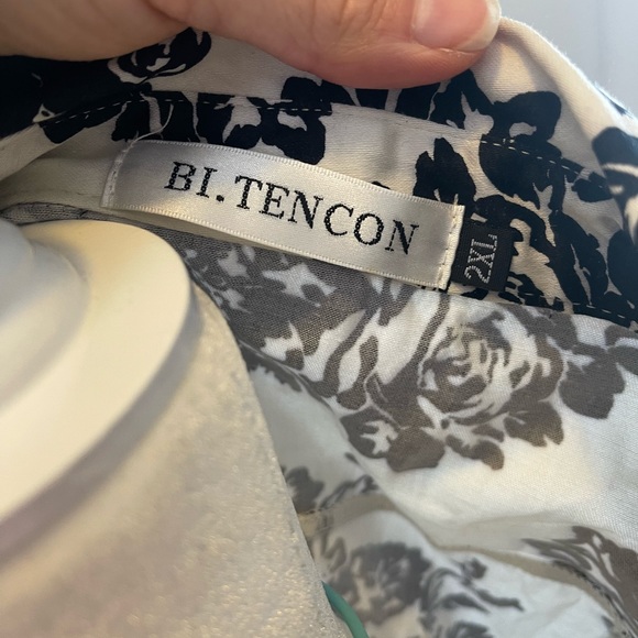 Bi.Tencon Women's Vintage White Black Floral Print A-Line Cap Sleeve Dress - Picture 9 of 9